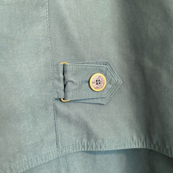 Vintage Luba Paris Trench Coat Emerald Green‎ Long Trench Coat Size Large 12 - Picture 7 of 9